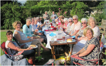 Members of the gardening club at a social evening, 2015